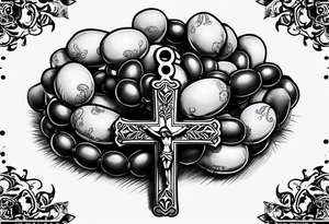 Rosary bead with name "Gerry" tattoo idea