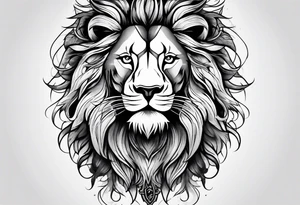 Man tattoo under the sign of a lion tattoo idea