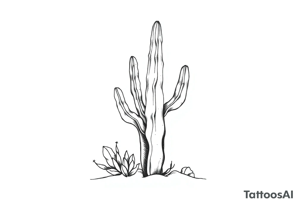 Cacti desert backgorund tattoo idea