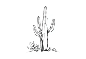 Cacti desert backgorund tattoo idea