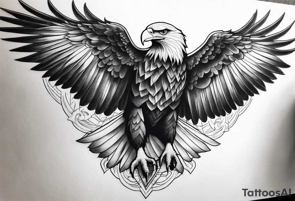 Hyper realistic black and white eagle chest tattoo tattoo idea Hyper realistic black and white eagle chest tattoo tattoo idea