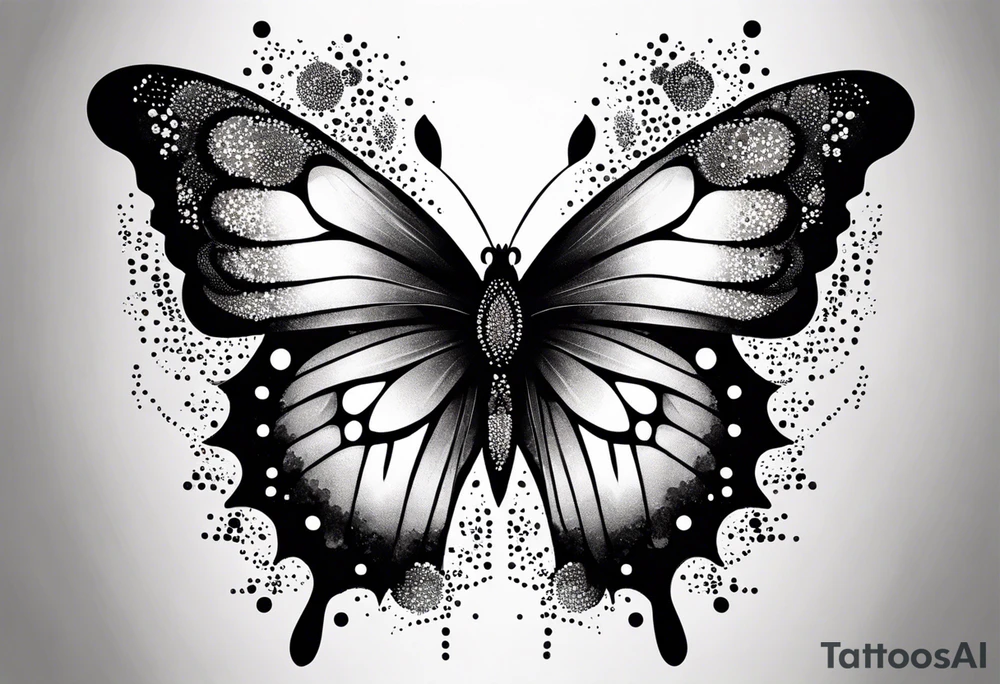 A vibrant butterfly with colorful wings, resting on a flower, showcasing transformation and beauty.” tattoo idea