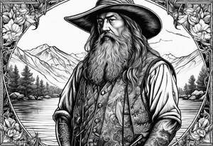 fisherman standing tattoo idea