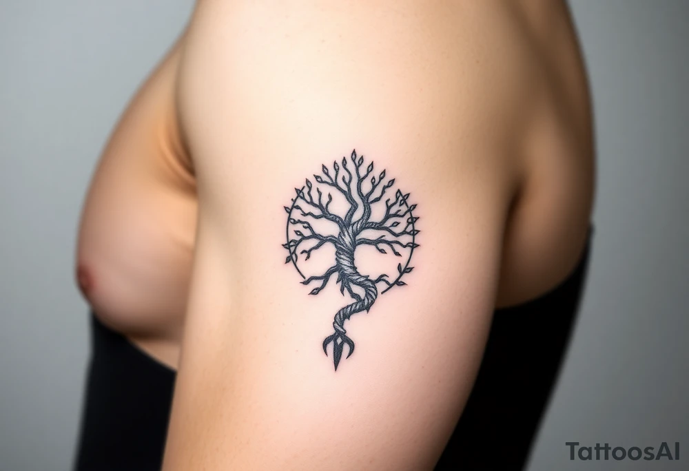 oroboros and tree of life tattoo idea