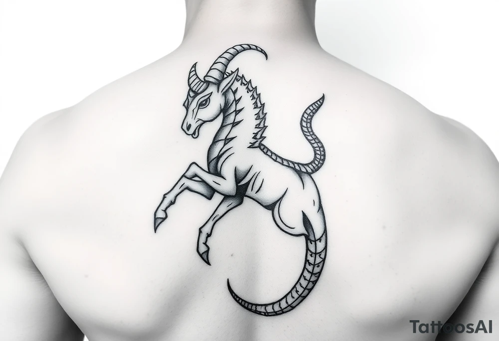 un capricorne avec des motifs néotribale tattoo idea