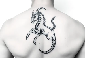 un capricorne avec des motifs néotribale tattoo idea