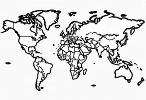world globe map blowing up in one corner tattoo idea