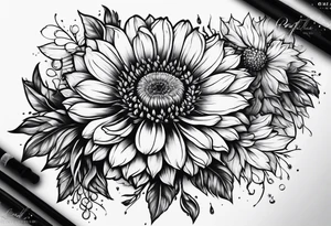 the name Cambria in a dandelion tattoo idea