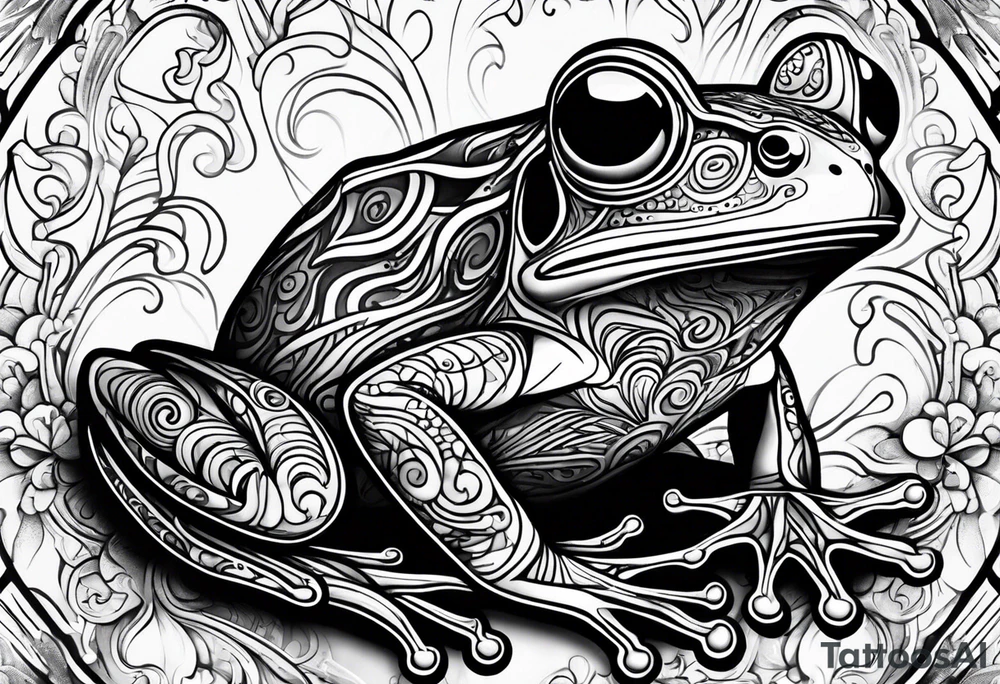 a psychedelic frog tattoo idea