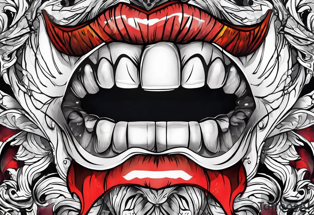 Sexy mouth tattoo idea