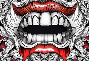 Sexy mouth tattoo idea