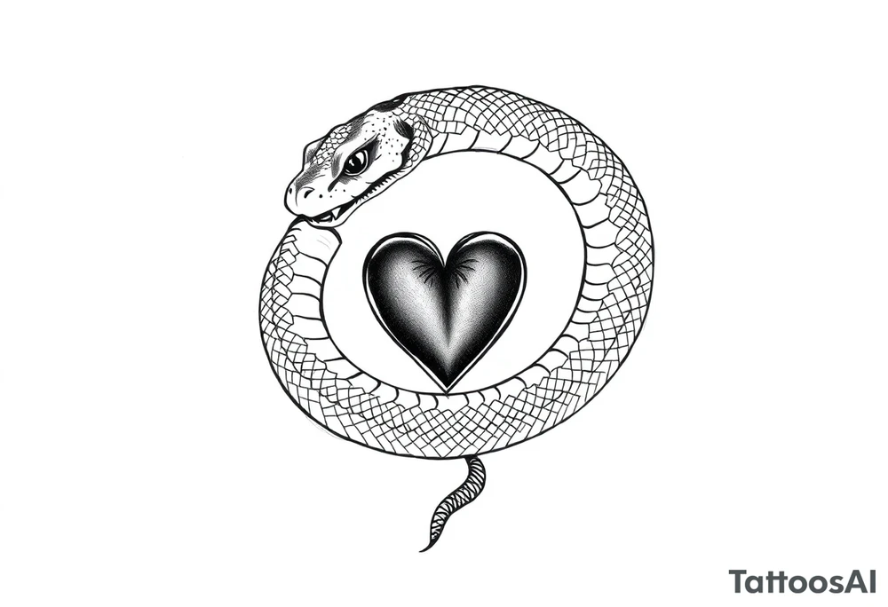 Can you give an example of a snake tattoo that wraps around the elbow and ends on the forearm on the ulnar side? With the words jealous, shame, and black heart subtly incorporated. tattoo idea
