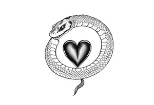 Can you give an example of a snake tattoo that wraps around the elbow and ends on the forearm on the ulnar side? With the words jealous, shame, and black heart subtly incorporated. tattoo idea