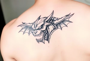 Tatuaż na szyi z przodu Agresywny w stylu strasznym tattoo idea