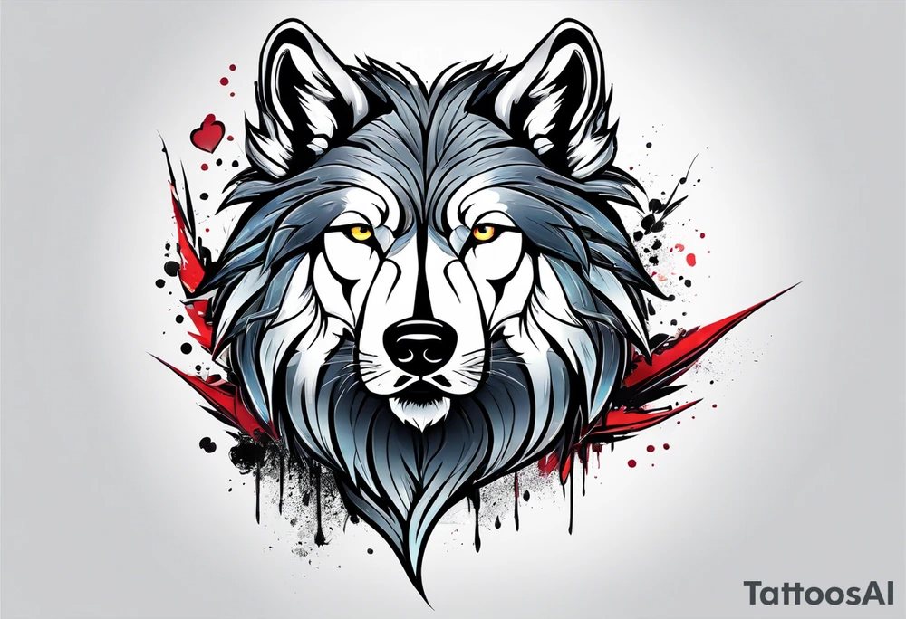 Lobo animal, pes de gente tattoo idea