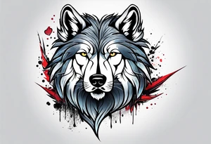 Lobo animal, pes de gente tattoo idea