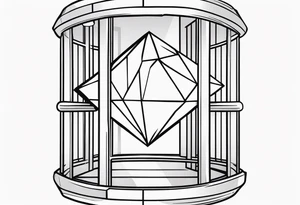 a diamond behind prison bars - minimal tattoo idea