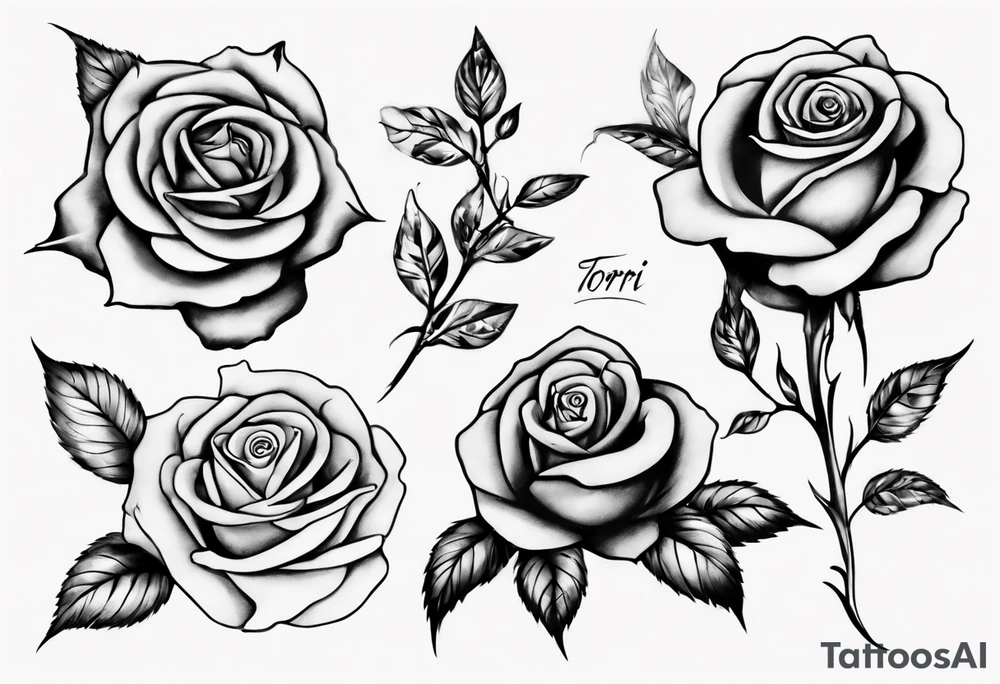 Rose with the name Torri tattoo idea