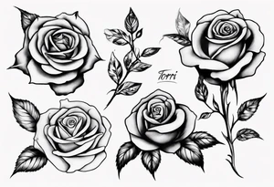 Rose with the name Torri tattoo idea