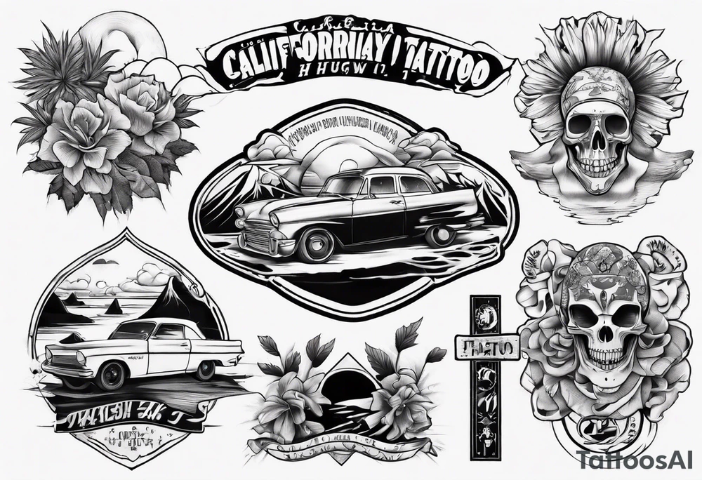 california and highway 1 tattoo idea