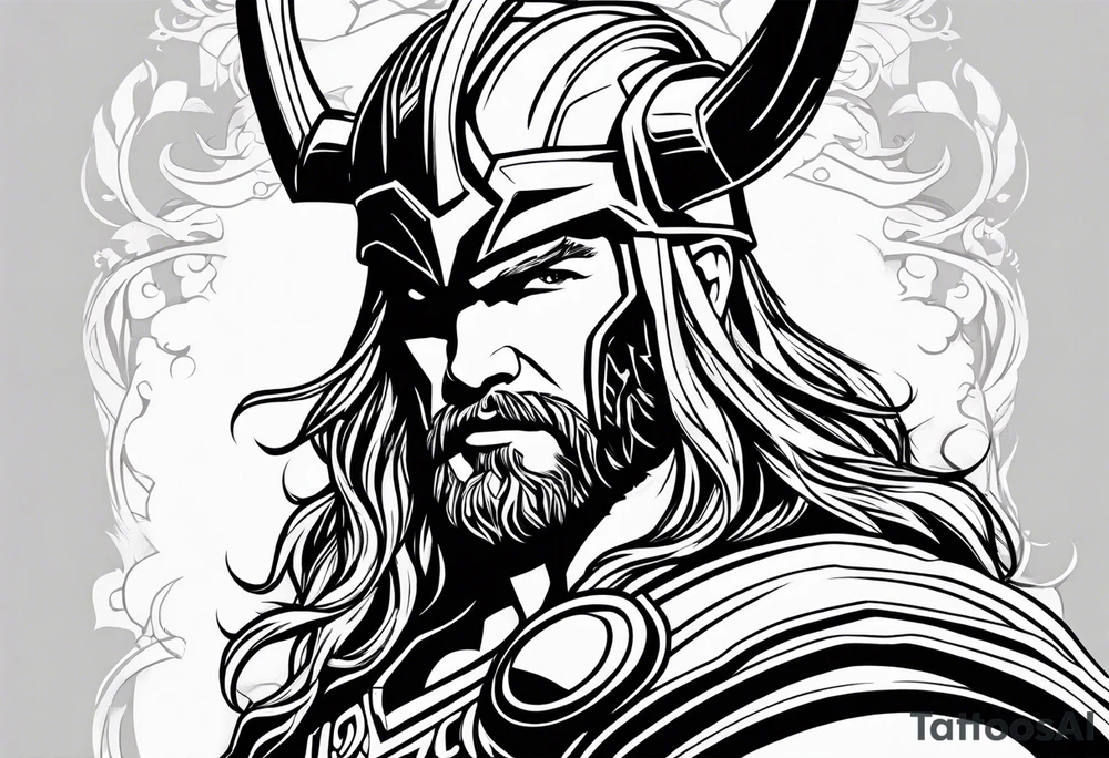 The Mighty Thor that looks like the Chris Hemsworth version tattoo idea