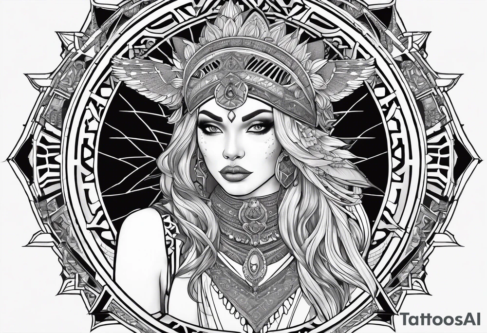 kali ma, alien goddess, valkrye, aries, pirate, divine feminine, zenza resonance, pachamama, lotus azul, blank panther, eagle, skull, 5D, nueva gaya, dna 12 tattoo idea