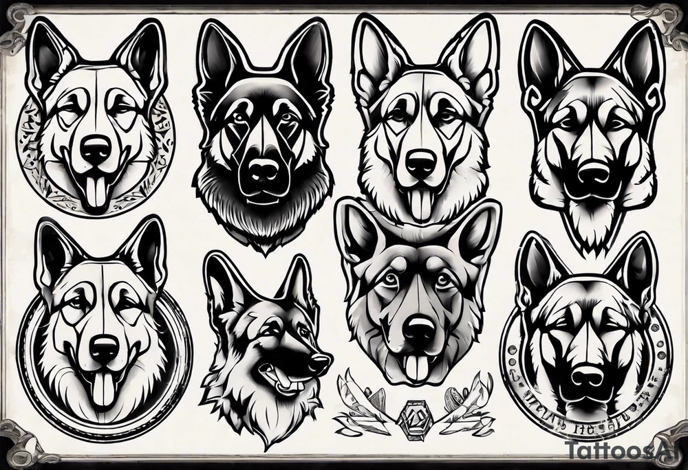 German shepherd tattoo idea