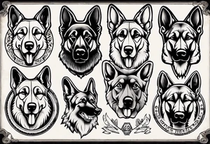German shepherd tattoo idea