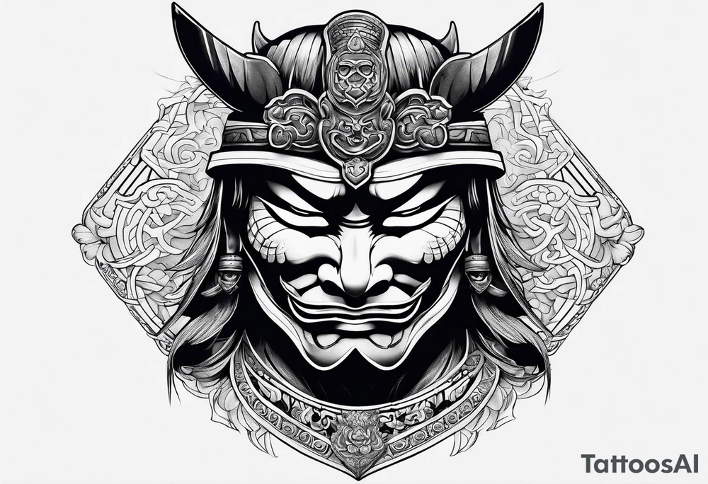 Samurai mask tattoo idea