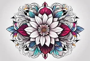Geometric flower design incorporating driving tattoo idea