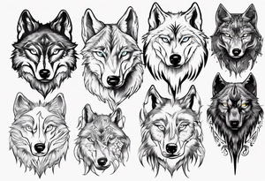 wolf with frozen eyes tattoo idea
