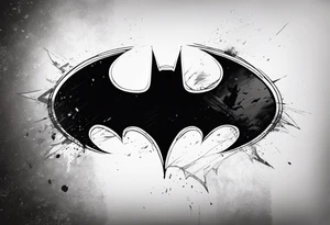 batman symbol, grunge, sketchy tattoo idea