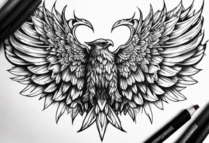 crossing angle wings tattoo idea