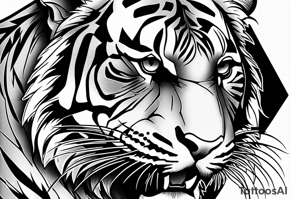 tiger climbing up tattoo idea