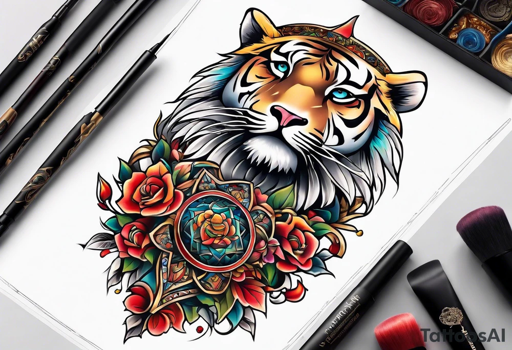 full body tattoo on the back from top to bottom on paper tattoo idea