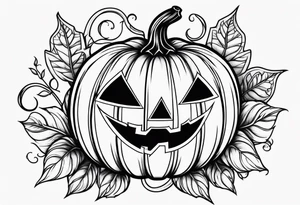 Pumpkin with vines tattoo idea