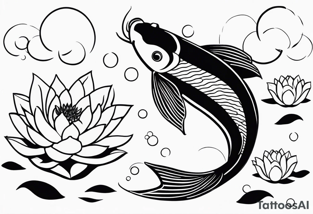 Koi fish and water lilies. tattoo idea