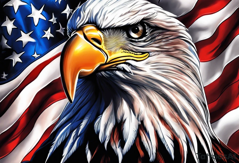 Drawing of American flag tattoo idea