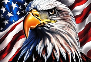 Drawing of American flag tattoo idea