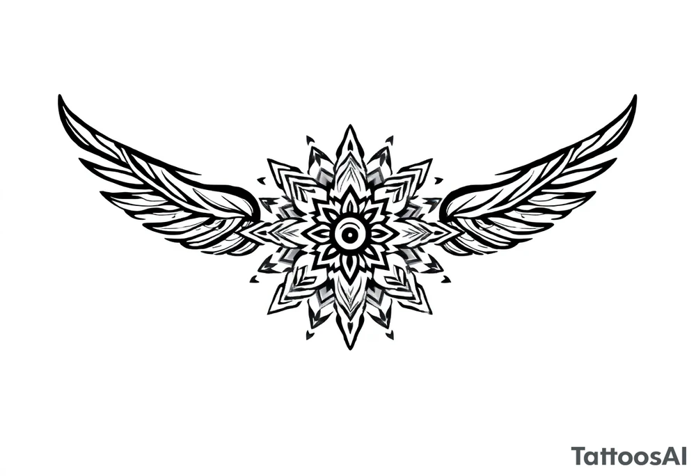 spiritual feathers ornamental mandala indian shaman rune tattoo idea