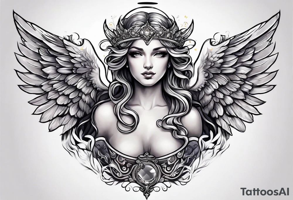 Extremely rare mythical angel tattoo idea