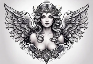Extremely rare mythical angel tattoo idea