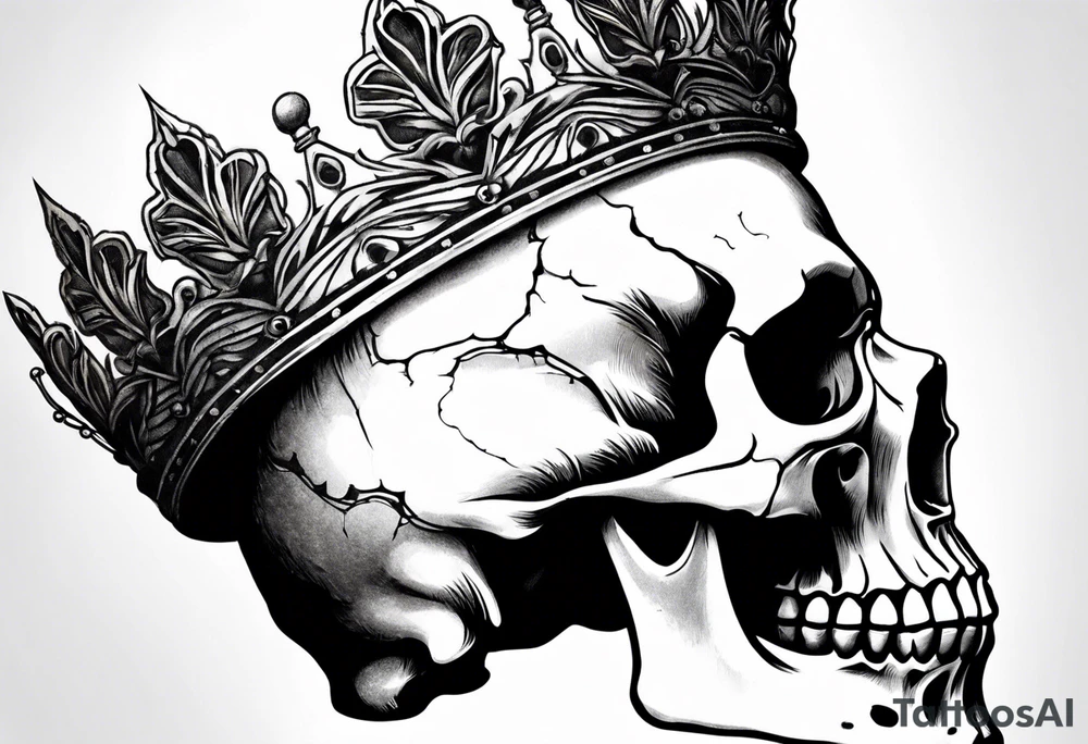 side profile 
skull crown tattoo idea