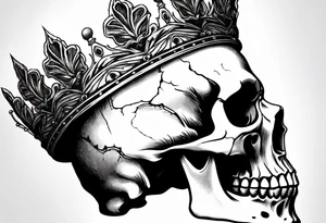 side profile 
skull crown tattoo idea