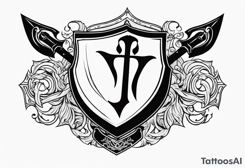 Valhalla shield sword axe fire tattoo idea