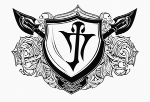 Valhalla shield sword axe fire tattoo idea