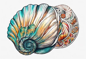 beachy seashell tattoo idea