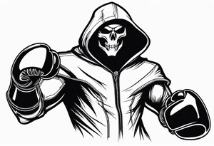 Reaper with boxing gloves tattoo idea