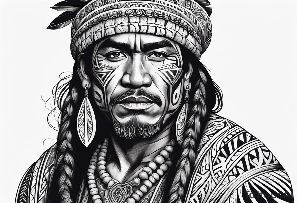 Maori man tattoo idea
