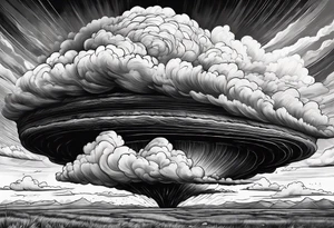 beautiful supercell cloud in vast open Texas lands tattoo idea